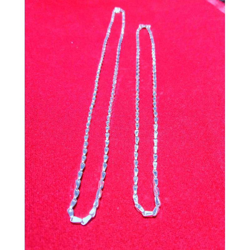 kalung motif padi bahan perak murni