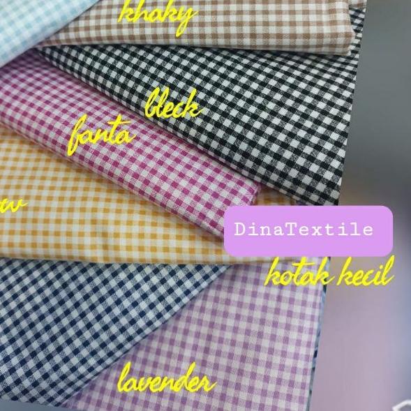 ☆ KAIN COTTON JAPAN MOTIF KOTAK KECIL  BAHAN KATUN JEPANG MOTIF KOTAK KECIL ➨