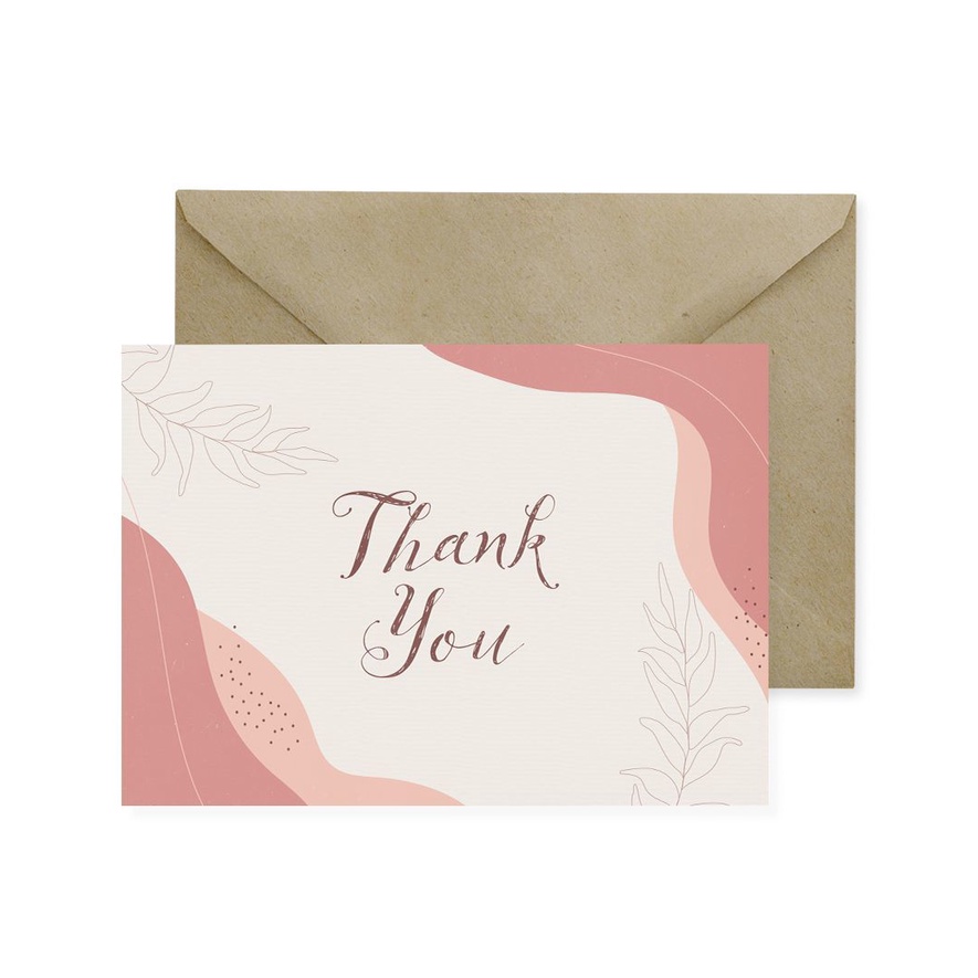 

Greeting Card / Kartu Ucapan - Thank You Abstrac Organic Coral