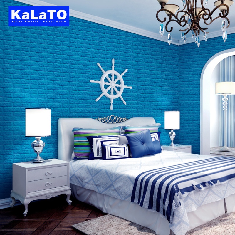 (KaLaTO) Wallpaper Dingding 3D Foam Motif Batu Bata 70 x 77 CM Dekorasi Dinding Kamar Murah Wallpaper 3D Foam-5