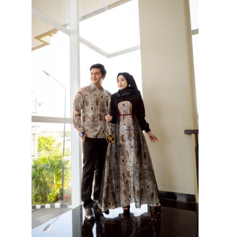 Kualitas Premium.. GAUN / GAMIS BATIK COUPLE / BAJU MUSLIM / COUPLE GAMIS / COUPLE BROKAT / DRESS /