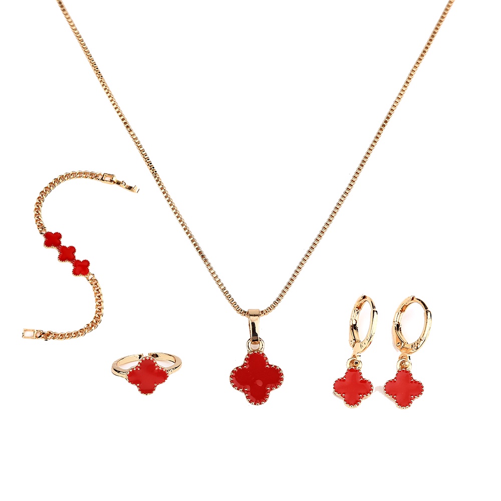 ✨✅COD Set Perhiasan Anti Karat Set Gelang Dan Cincin Tiatanium Murah Set Anting Dan Kalung Korean Style D442