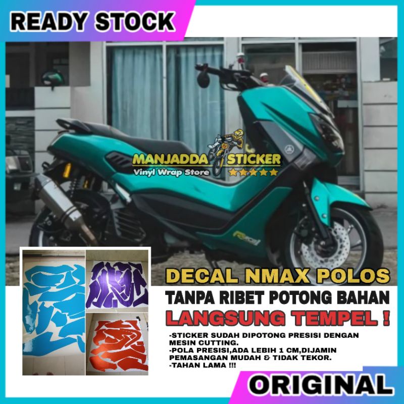 skotlet stiker decal nmax polos fullbody warna tosca satin tinggal dipasang tanpa ribet potong bahan