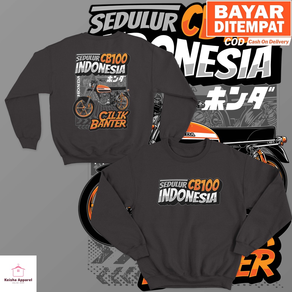 JAKET SWEATER HONDA CB 100 SEDULUR CB100 INDONESIA SWEATER CB 100 COWOK CEWEK