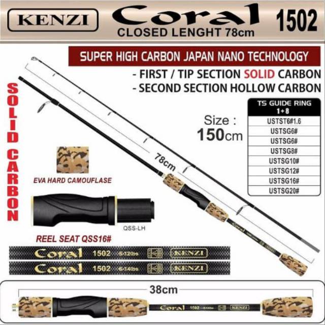 Joran pancing/joran lomba/joran kenzi coral 6-14 lbs