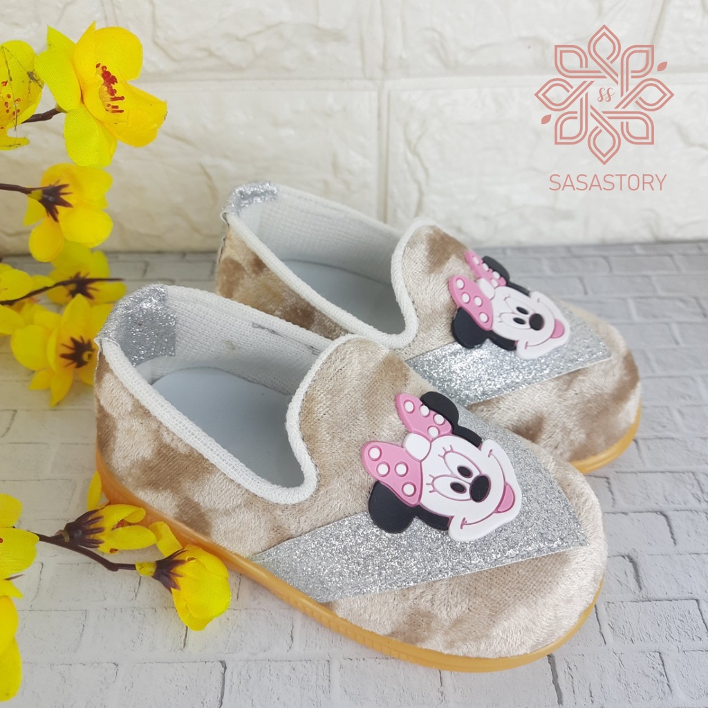 SEPATU PESTA ANAK PEREMPUAN ISABELA MICKEY MOUSE 1-3 TAHUN SOL BUNYI CA36