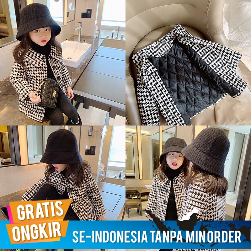 Jaket Anak Perempuan Kasual Korea Korea   Wol  Bayi  Panjang  Tebal mantel Import