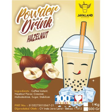 Javaland Bubuk Minuman Rasa Hazelnut 1Kg - Regular Plain | Bubble Powder Drink Boba