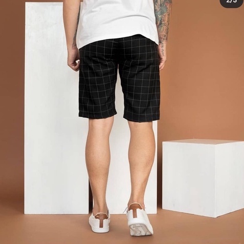 Celana Pendek Tartan Motif Kotak Short Pant Pria Premium Bahan Tebal Adem Santai Distro Keren Terlar