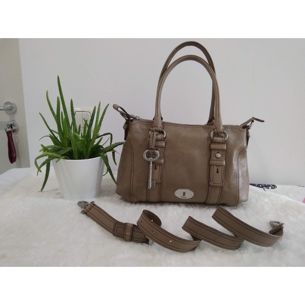 Fossil Maddox satchel medium taupe Preloved