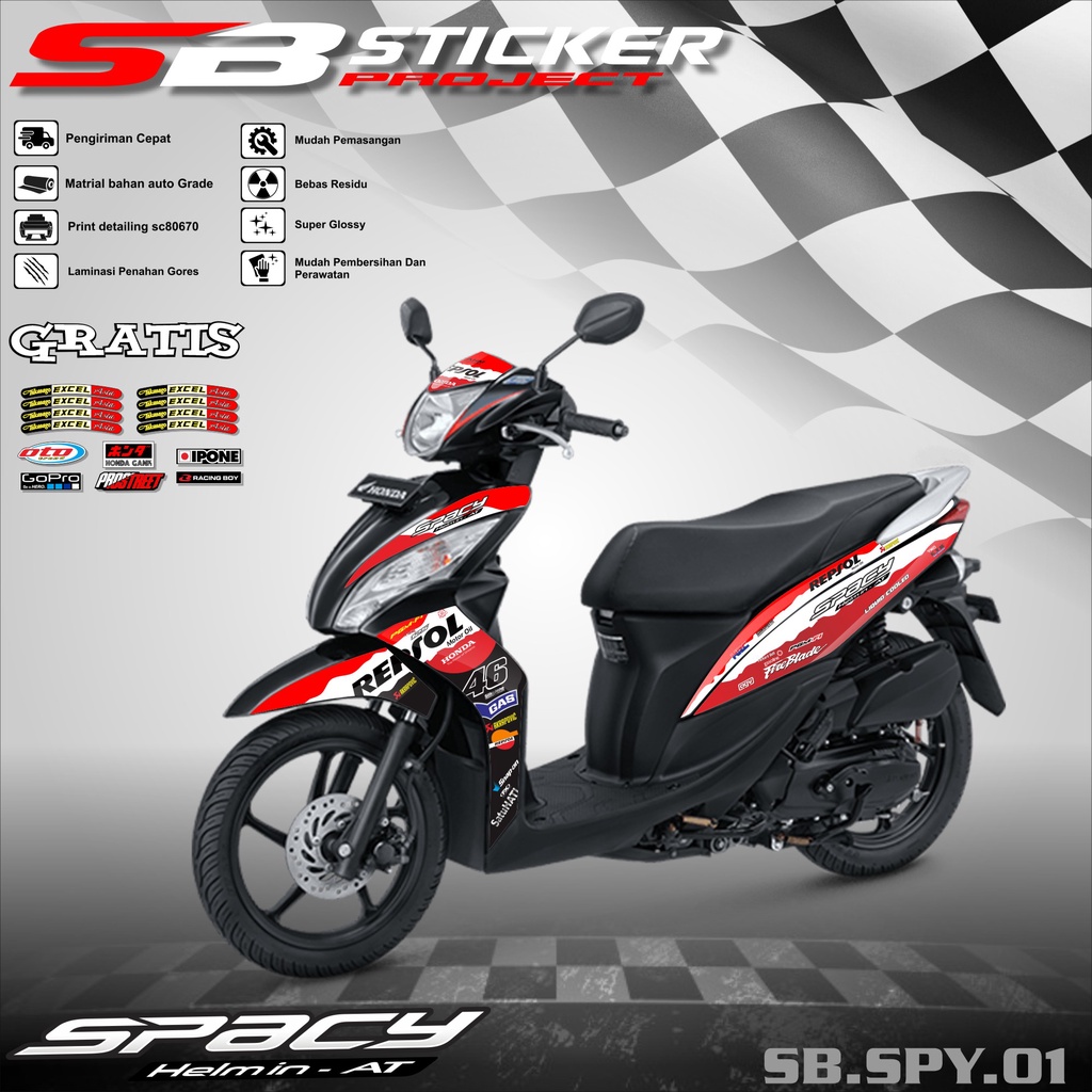 STRIPING SPACY 2011-2018 - STRIPING HOLOGRAM HONDA SPACY 2011-2018 REPSOL