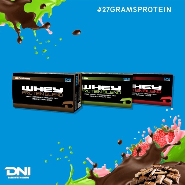 DNI Whey Protein Blend 1 Sachet Sample Susu Protein Ecer Saset Eceran - Cokelat