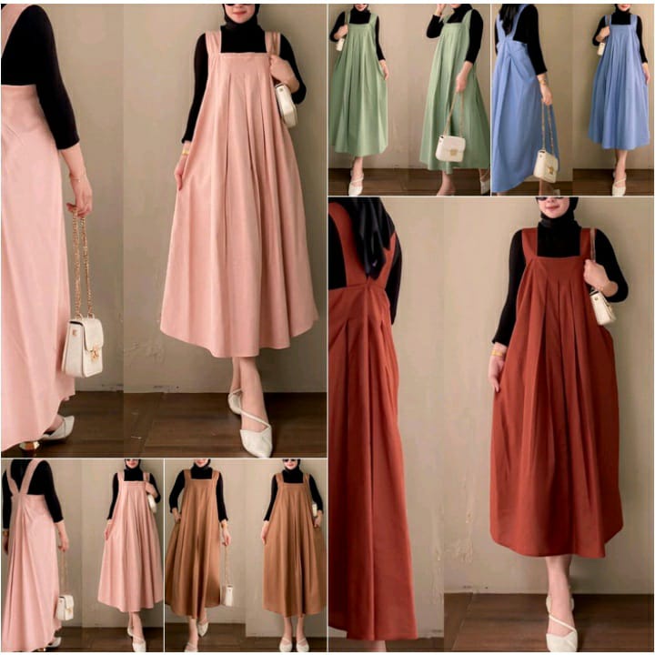 ALULA SET OVERALL (FREE INNER SPANDEK)SIZE L XL XXL BAJU ALULA OVERALL 2IN1 BAJU MODEL TERBARU MURAH