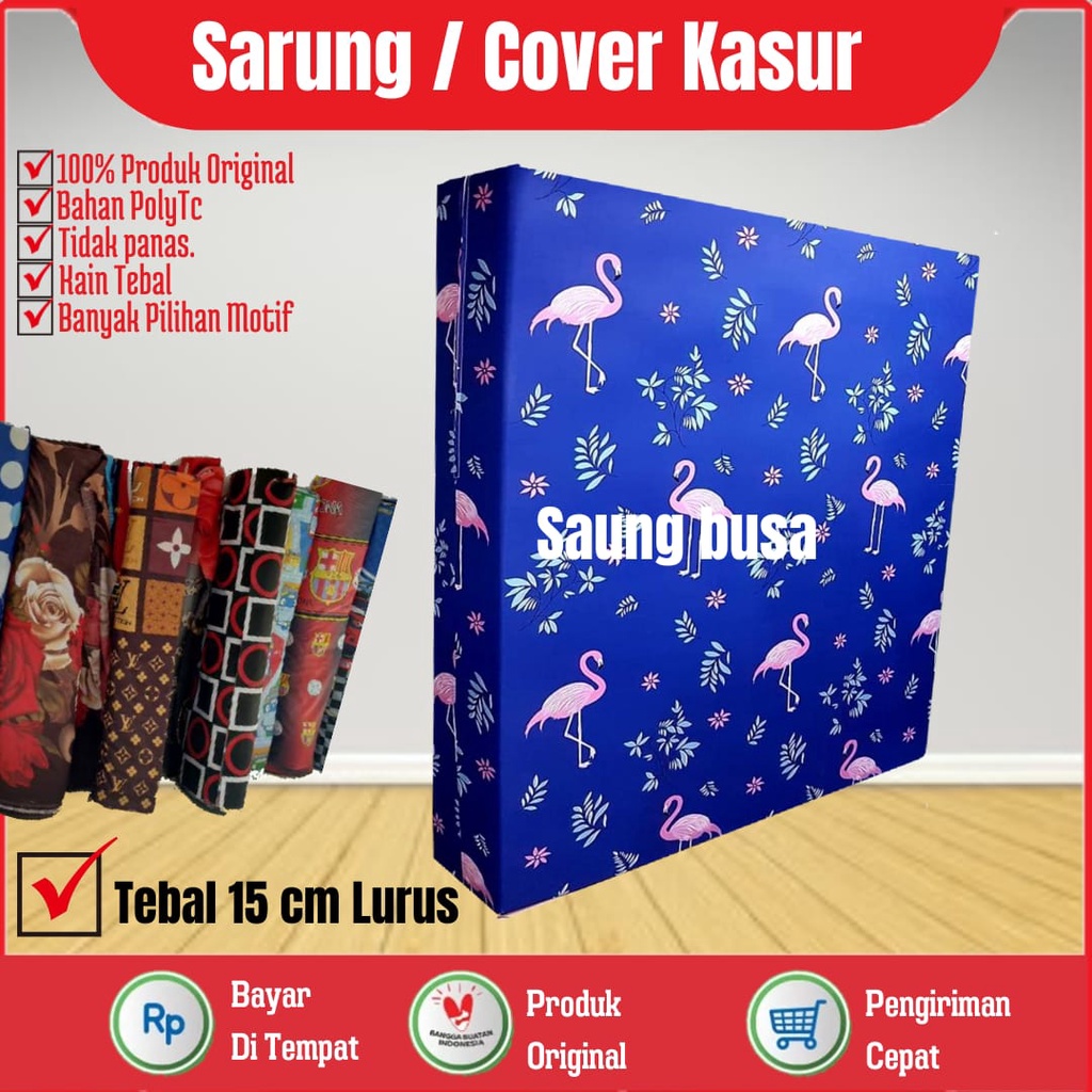 Sarung Kasur Busa Resleting No 1,2,3,4 Single Tebal 15 Cm / Cover Kasur Busa Inoac/Sprei Resleting