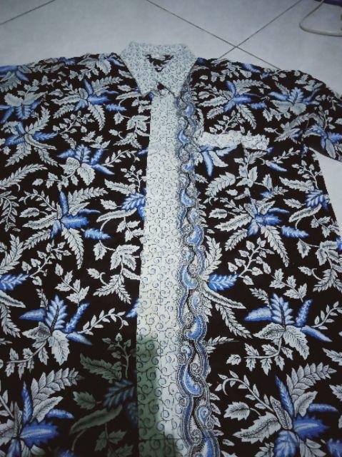 Kemeja Batik Lengan Pendek Blarak Biru
