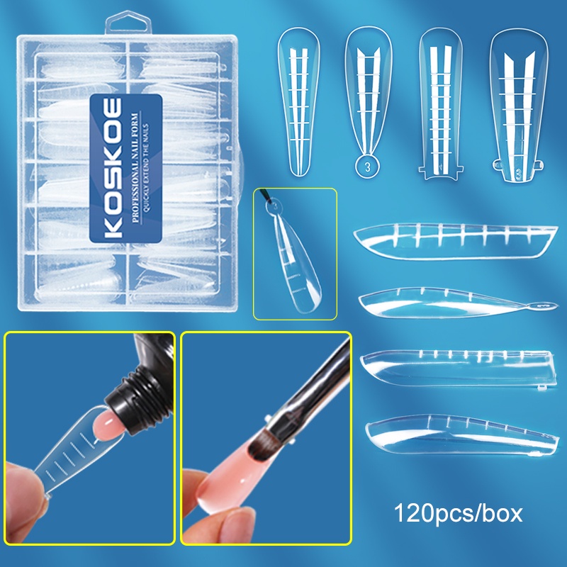120pcs Cetakan Kuku Palsu Extension UV Gel Full Cover