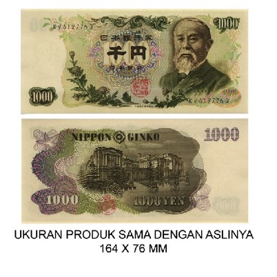 Uang kuno 1000 yen jepang tahun 1963 souvenir replika repro