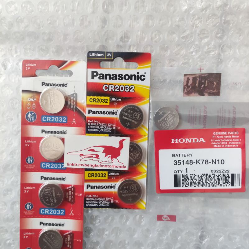 Battery Baterai Kunci Remote ADV PCX Vario 125 150 160 Scoopy Prestige Aerox Nmax GSX R150 Lexi FreeGo Satria FU New Avanza Ori AHM CR2032 35148K78N10-5