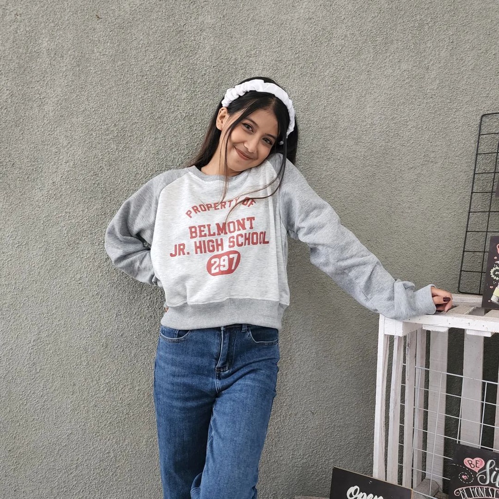 BELMONT CROOPE Sweater - Sweater Crop Wanita Kekinian| Blouse Switer Wanita Modis Style Terkini Korean Style