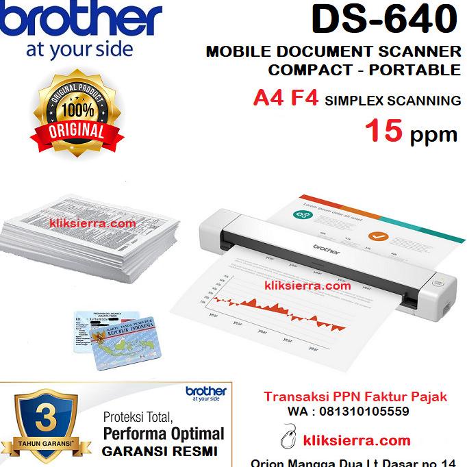 Jual Brother Ds640 Compact Mobile Document Scanner Portable Id Scan
