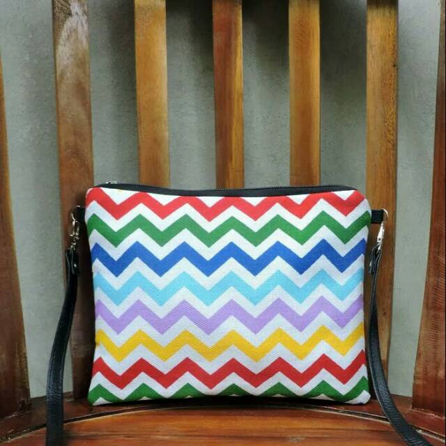 SLING BAG MOTIF ZIGZAG , TAS SELEMPANG WANITA