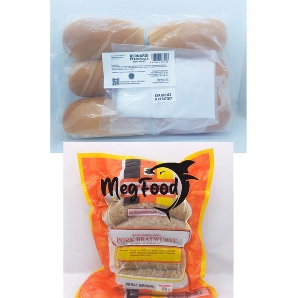 

Paket Hot Dog Bernardi Plain Rolls & Aroma Pork Bratwurst