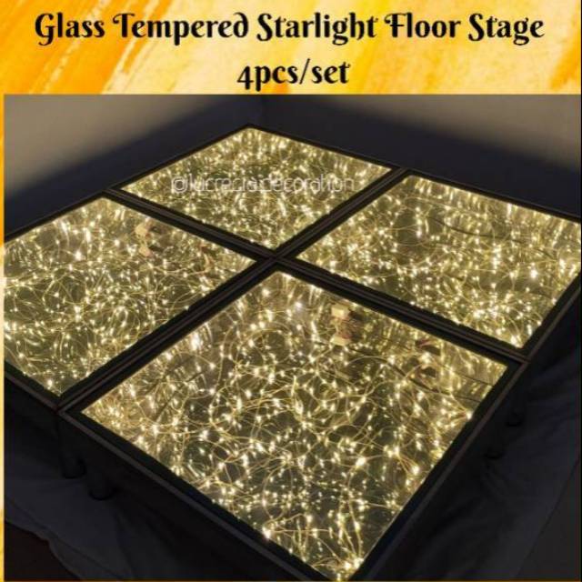 Glass Floor Stage Starlight 4pcs/set (60x60 cm) lampu lantai kaca led