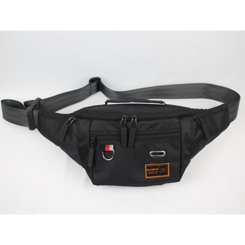 Tas Selempang Pria Polo Amstar Tas Slempang Wanita Pria Extra Organizer Waistbag UNISEX Trendy Tas Pria Tas Selempang Terbaru 2023