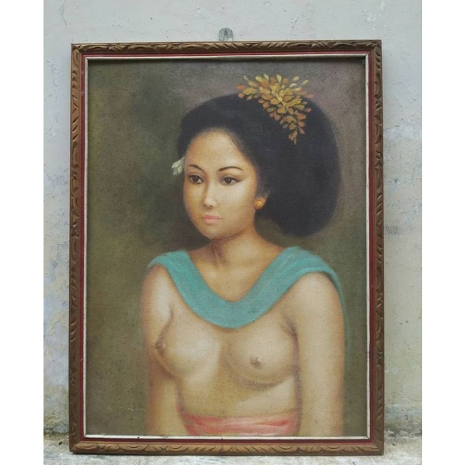 

LUKISAN CANVAS WOMAN INDONESIA VINTAGE