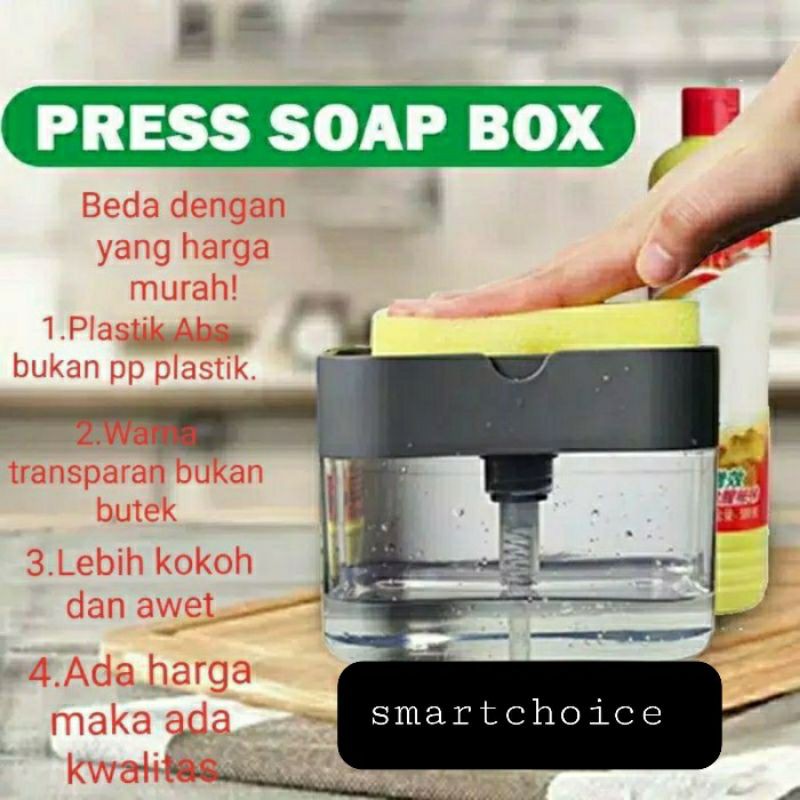 Soap Pump Dispenser Plus Sponge High Quality - Tempat Sabun Cair Cuci Piring