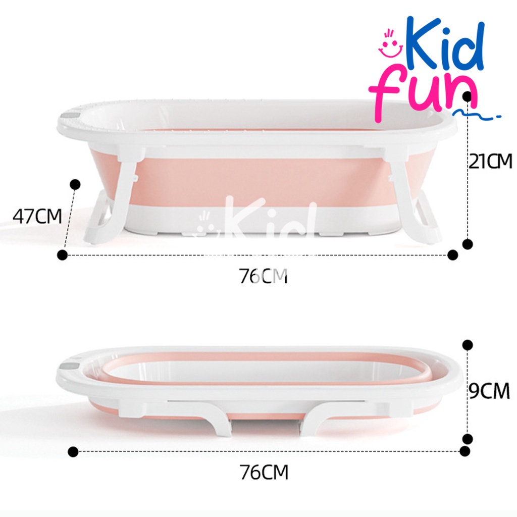 Kidfun - Bak Mandi Bayi Lipat Murah dengan Thermometer Sensor Panas dan Portabilitas Tinggi - Tempat Mandi Bayi Foldable Baby Bath Tub