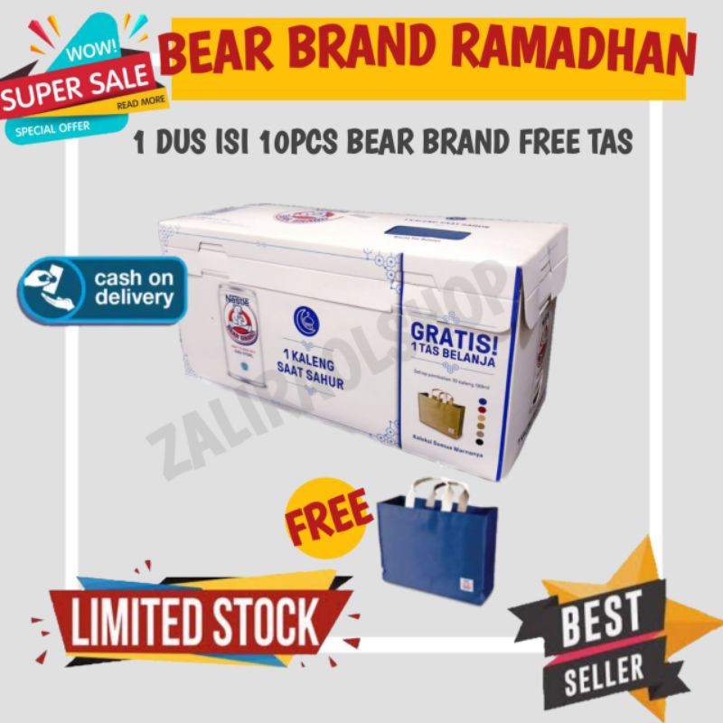 susu beruang bear brand ramadhan 1 dus isi 10 pcs free 1 tas