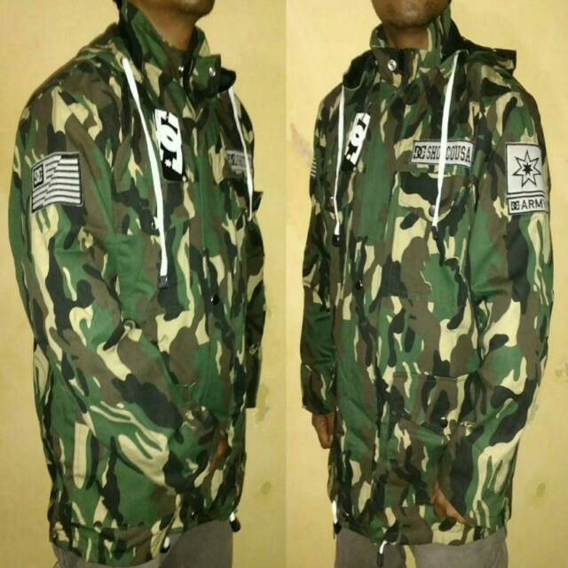 jaket parka loreng militer