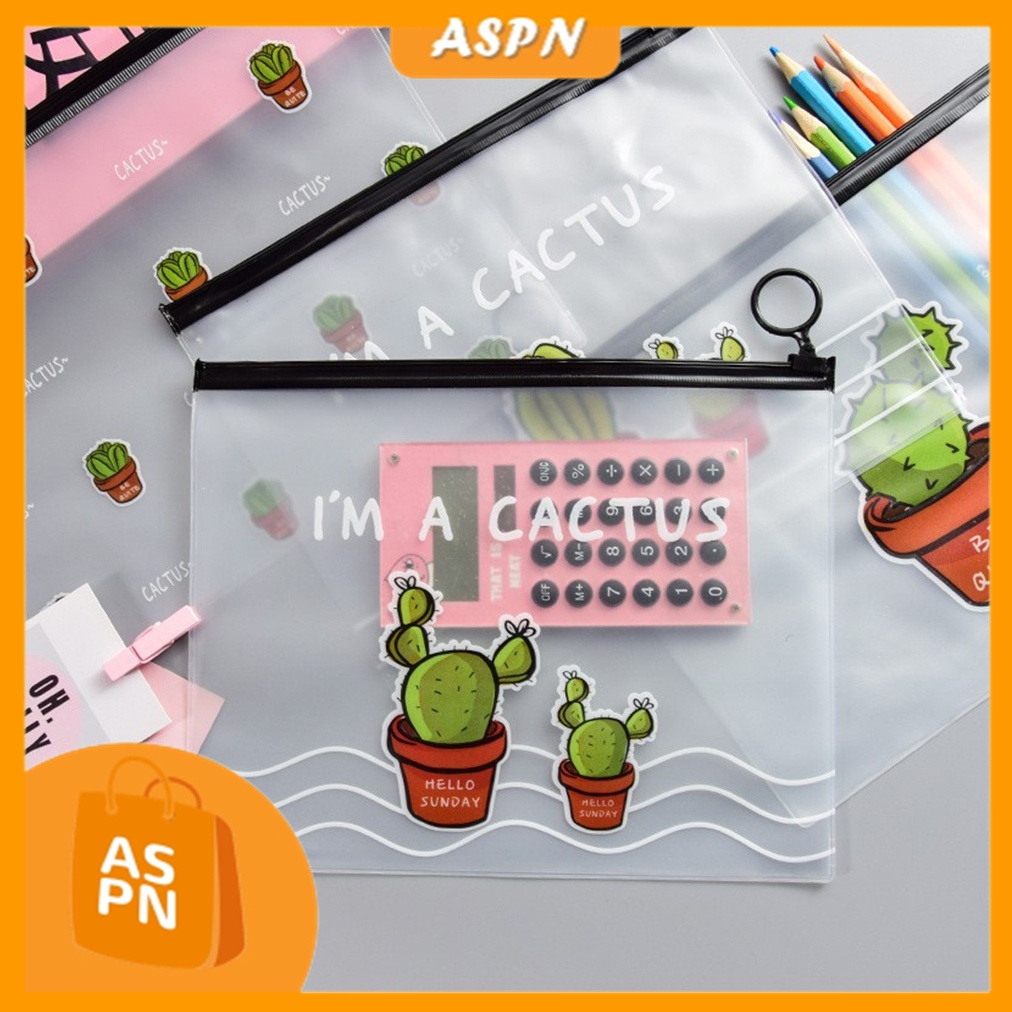 

Tempat Pensil Zipper Kaktus Transparan | Zipper Bag Cactus | Pouch Kaktus Ziplock | Map File Kaktus