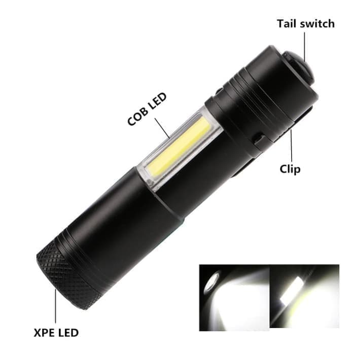 SENTER SWAT MINI LED MINI ZOOM COB CHARGE USB POLICE LIGHT RECHARGE SUPER TERANG xpe 511