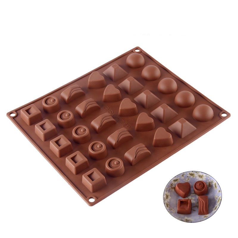 Cetakan Coklat Silicone 30 Grid dengan 6 Motif Beraneka Ragam Cetakan Coklat Jelly Silicone Molds Baking Chocolate TERMURAH TERLARIS