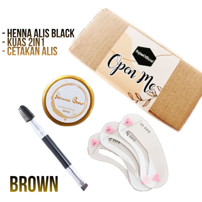 ORIGINAL EYEBROW TINT KIT 3 IN 1 BY RAJNA / HENNA ALIS HALAL