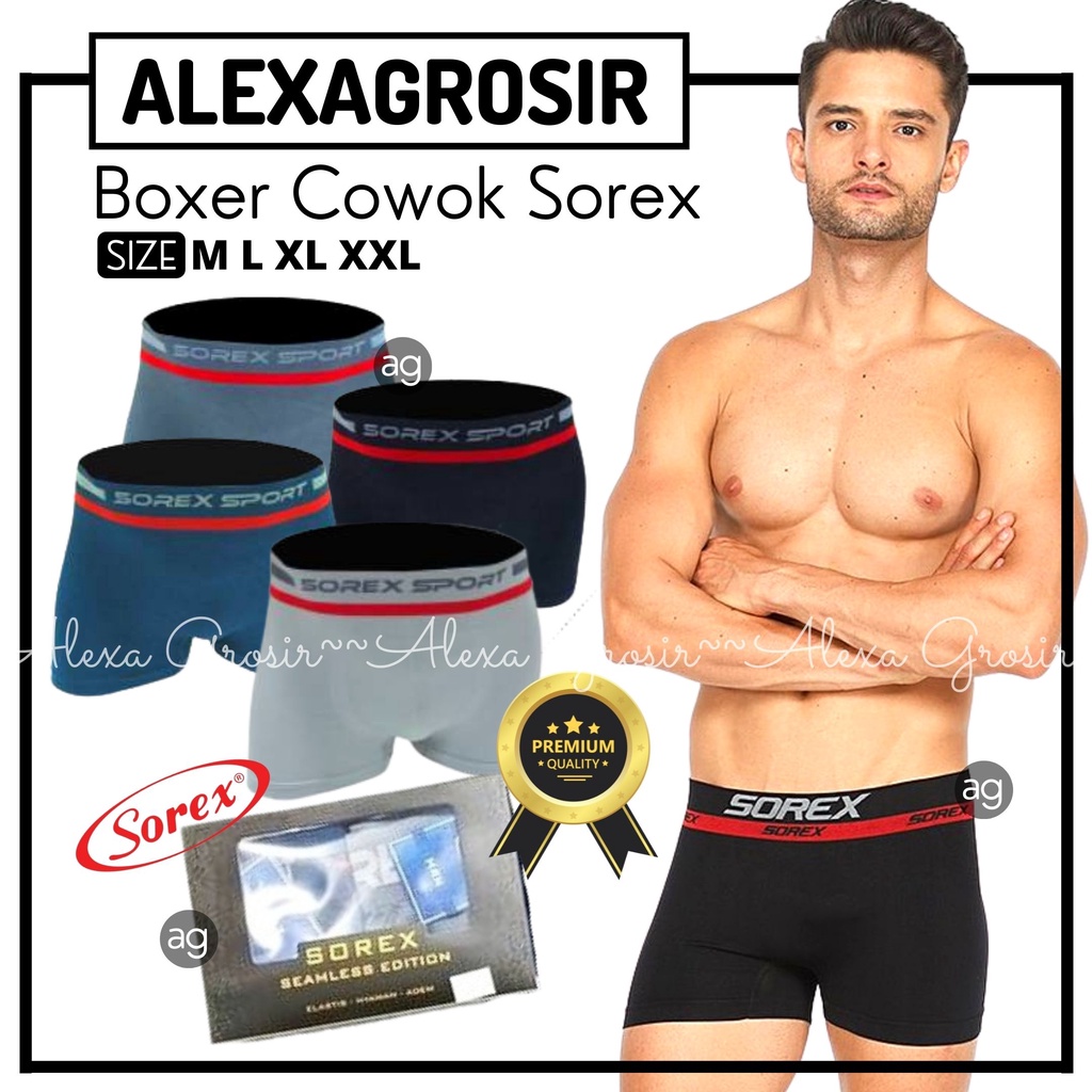CELANA DALAM BOXER PRIA PREMIUM SOREX ART M3804 SIZE (M-L) - (XL-XXL) HARGA PER 1 PCS