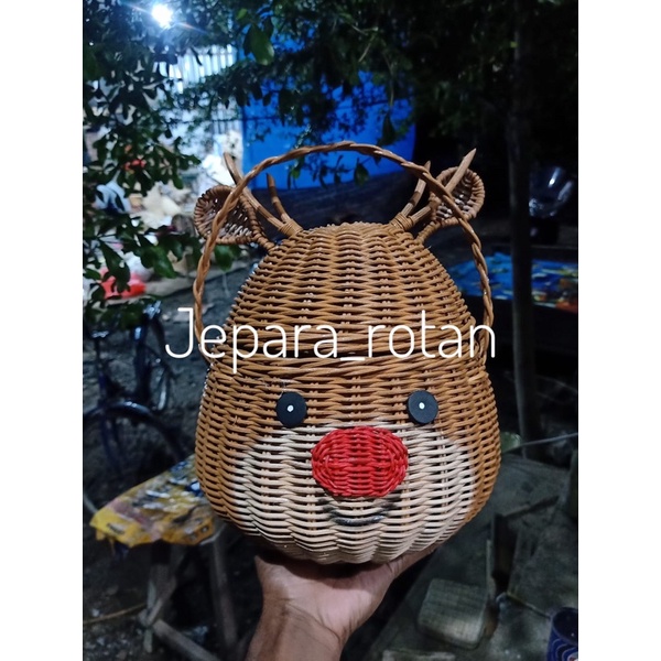 

Keranjang Rotan Natal/Keranjang Karakter Kepala Rusa/Rotan Rusa