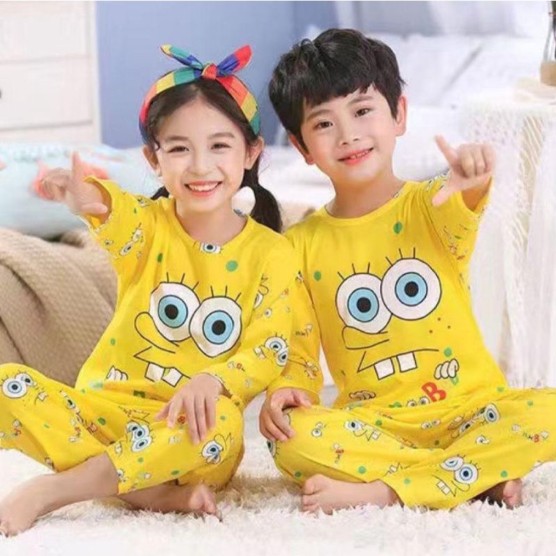 C01C BAJU TIDUR ANAK COUPLE PASANGAN UNTUK LAKI LAKI DAN PEREMPUAN SETELAN UMUR 2-12 TAHUN PIYAMA IMPORT C01-C