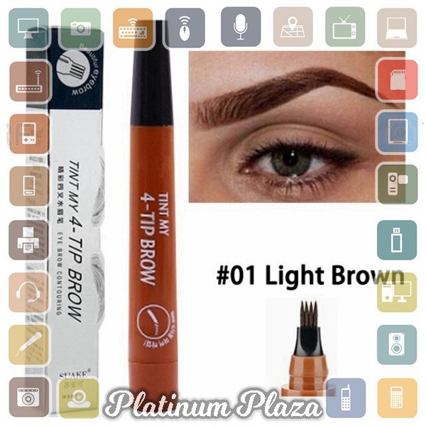 SUAKE Pensil Alis Microblading Eyebrow Tattoo Pen Waterproof - YGZWBZ - Light Chocolate`1R6SNV-