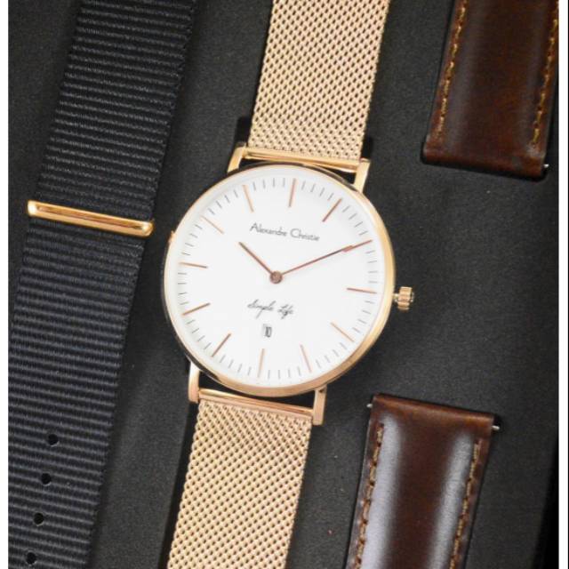 Jam Pria / Unisex Alexandre Christie Ac 8566 Md Simple Life Original Fashion Pria