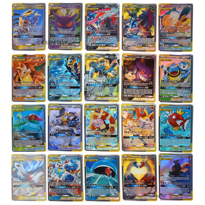 100pcs / Kotak Kartu Pikachu GX Bahasa Inggris Untuk Latihan Perang