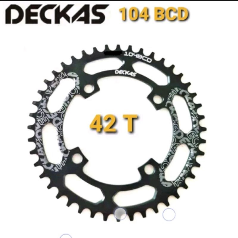 Chainring 42T BCD 104 MM Narrowide Alloy 7075 CNC - Chainring 42 T round narrow wide. DECKAS