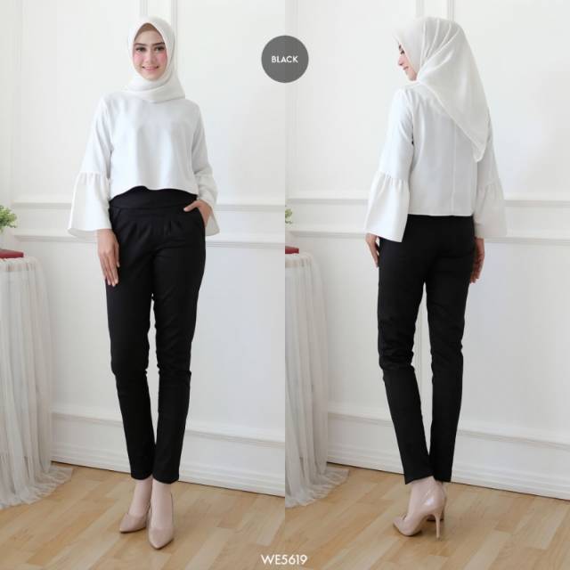 BLACK WORK PANTS FIT TO L Celana Wanita Kualitas Oke Sesuai Gambar