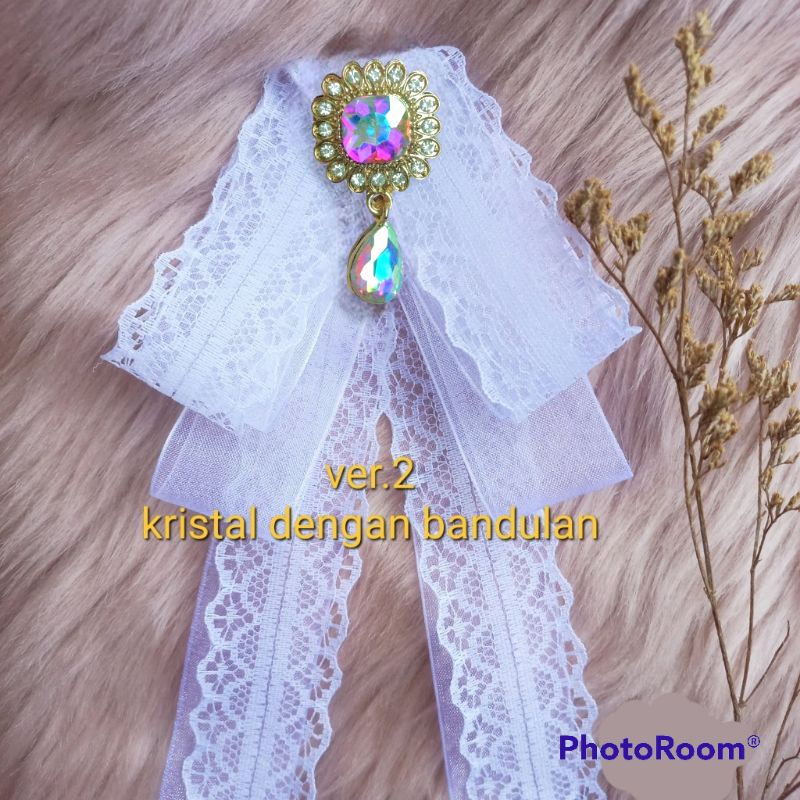 pita hias aplikasi korean ribbon brooch