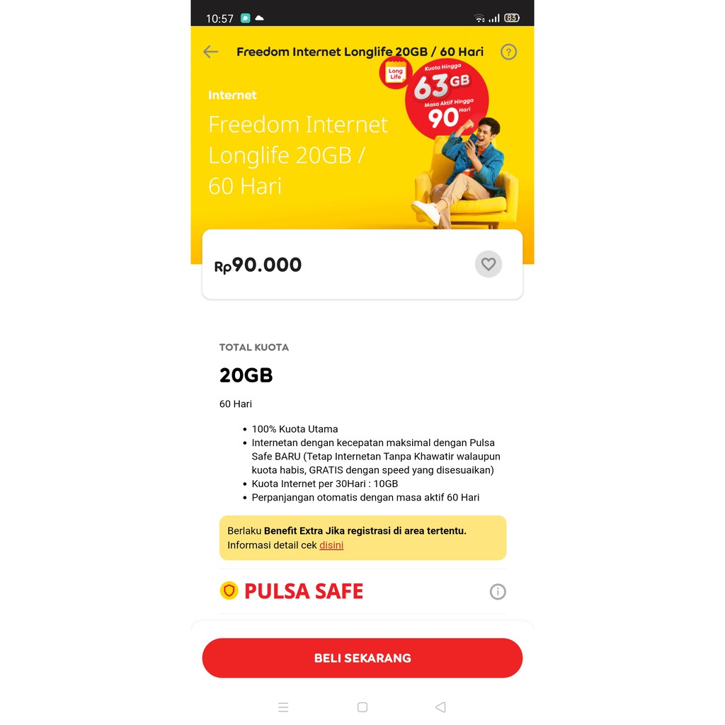 Indosat Freedom Internet Longlife 20GB