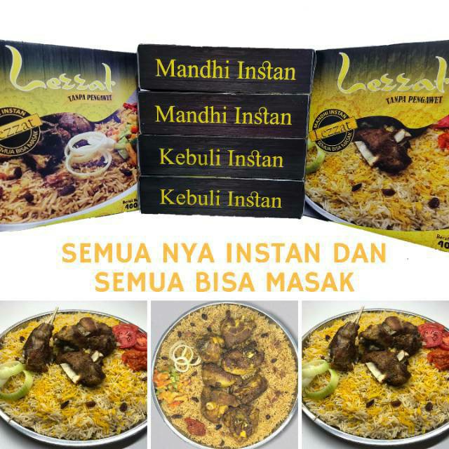 Beras Basmati Nasi Kebuli/Mandhi Lezzat Instan Komplit dengan Bumbu Basah Kemasan besar 400gr