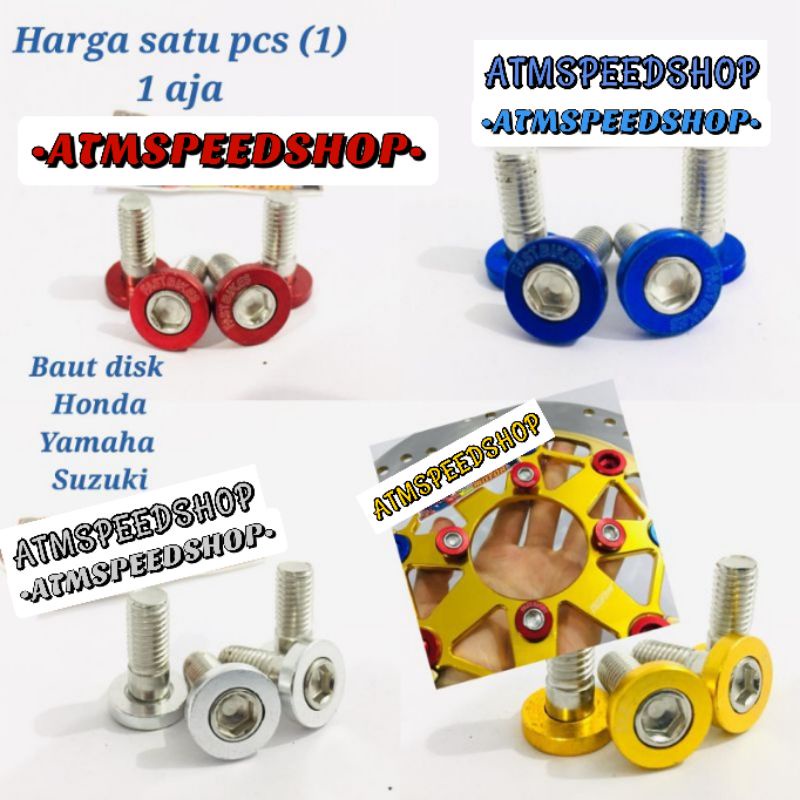 Baut Piringan Cakram Variasi warna monel cnc Honda Yamaha Nmax PCX ADV Beat Scoopy Vario Mio soul RX