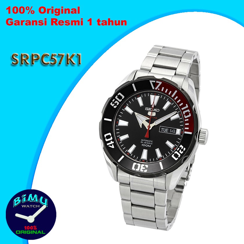 Seiko 5 Sports SRPC57K1 Coke Bezel - Jam Tangan Pria SRPC57